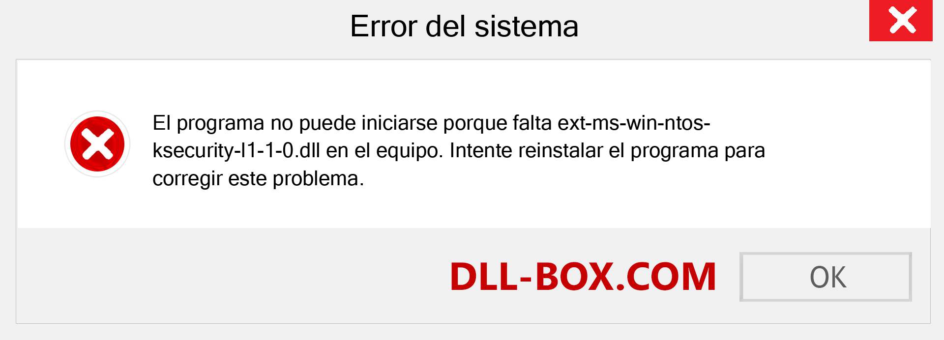 ¿Falta el archivo ext-ms-win-ntos-ksecurity-l1-1-0.dll ?. Descargar para Windows 7, 8, 10 - Corregir ext-ms-win-ntos-ksecurity-l1-1-0 dll Missing Error en Windows, fotos, imágenes